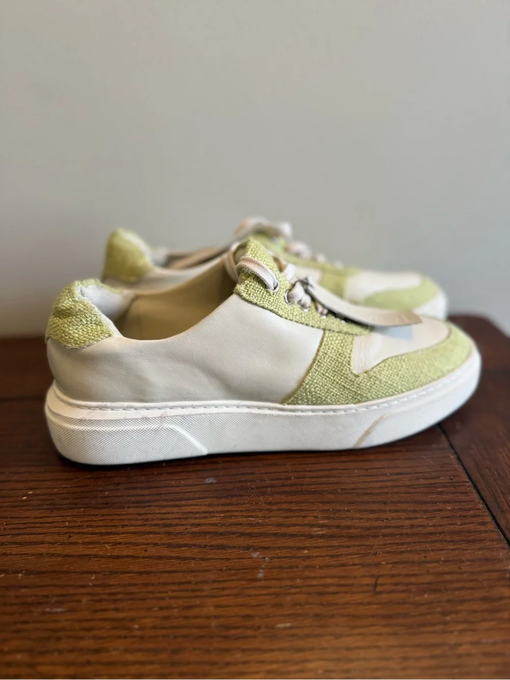 Rag & co Sneakers in Light Green fabric and White